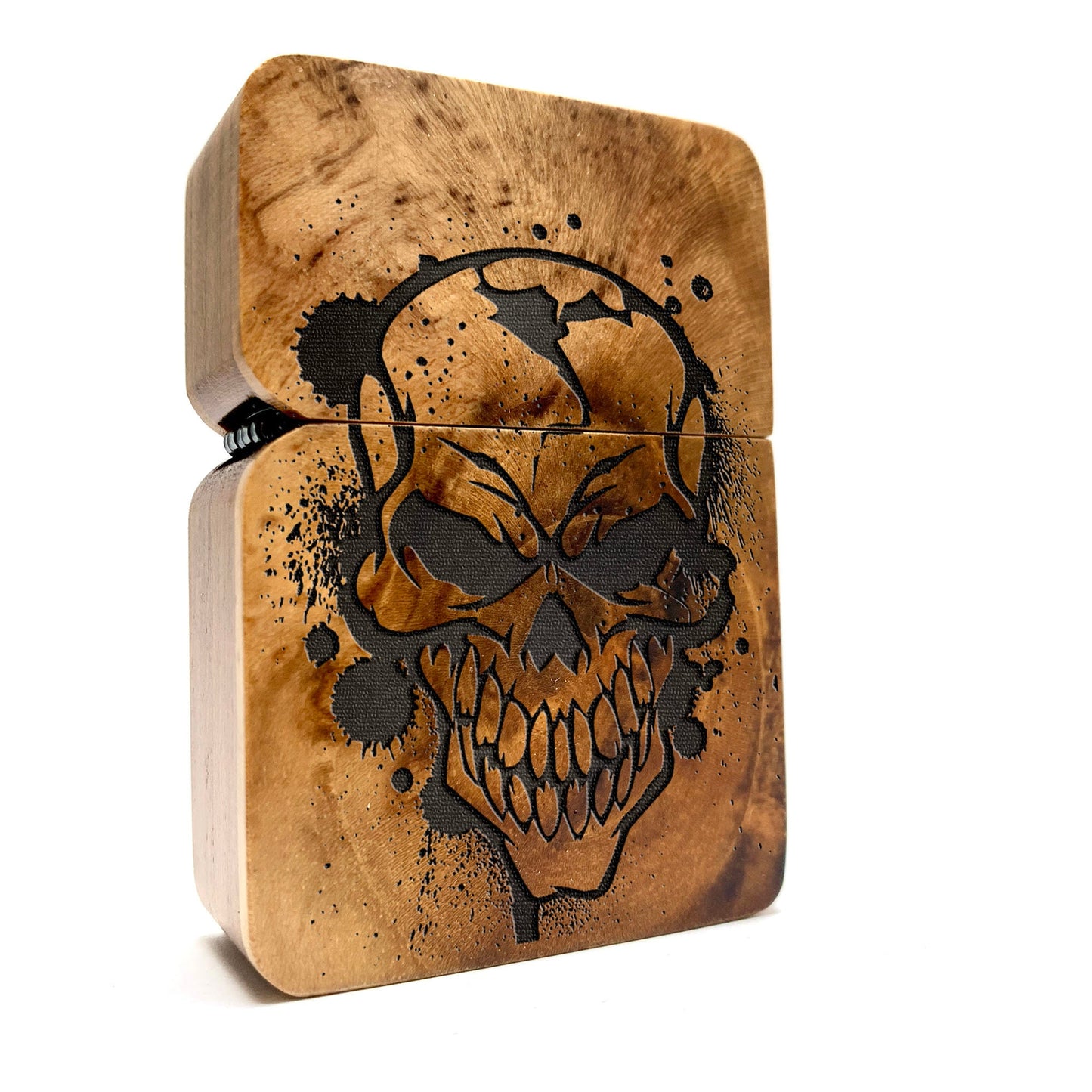 ENGRAVED LIGHTER, Windproof lighter With Wood cover, Cigar Lighter, Lighter Case, Lighter Sleeve, Lighter Holder, Custom Lighter, Skull Head