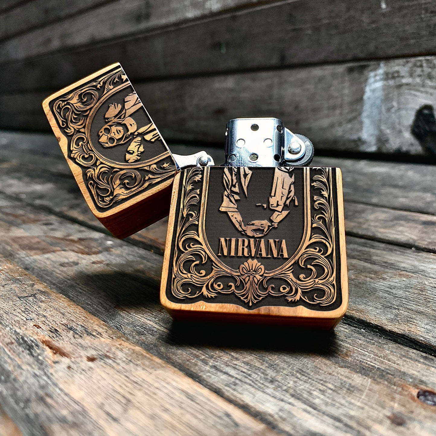 Nirvana | Engraved Lighter | Smoking Accessories | Custom Lighter | Gift For Him | Vintage Lighter | Personalized Gifts