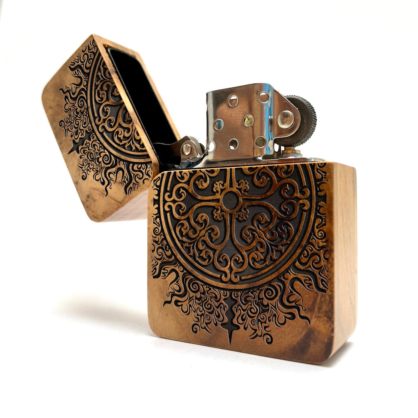 Celtic Knot Engraved Wooden Lighter, Personalized Birthday Gift