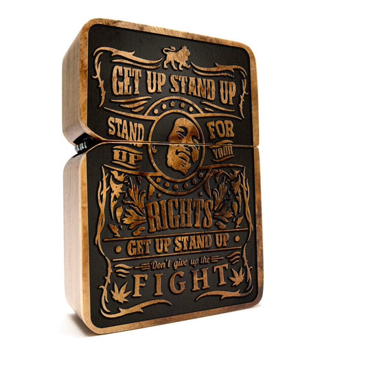 Soul of Jamaica Engraved Lighter -  Teak Wood Personalised Lighter, Unique Gift for Mary jane Lovers