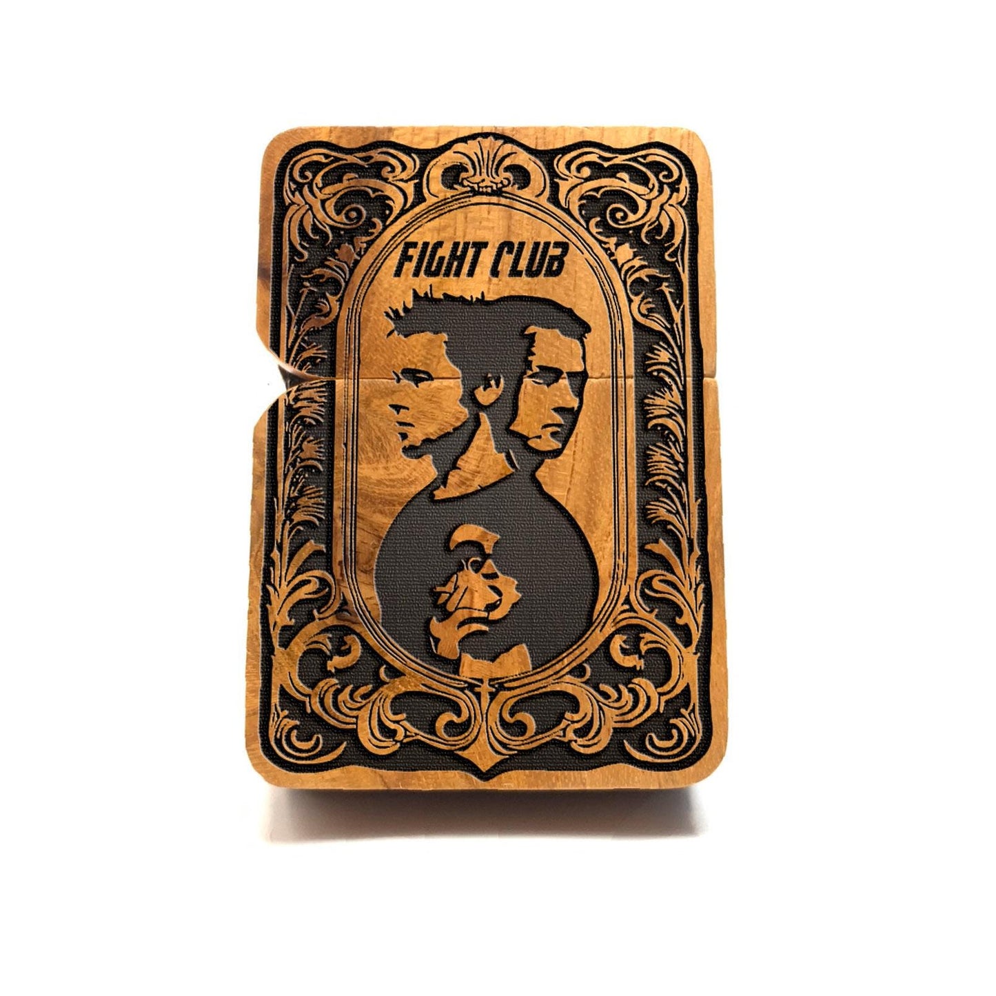 Fight Club Teakwood Engraved Lighter