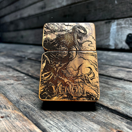 Dark Symbiote Engraved Wooden Lighter, Personalized  Gifts & Mementos