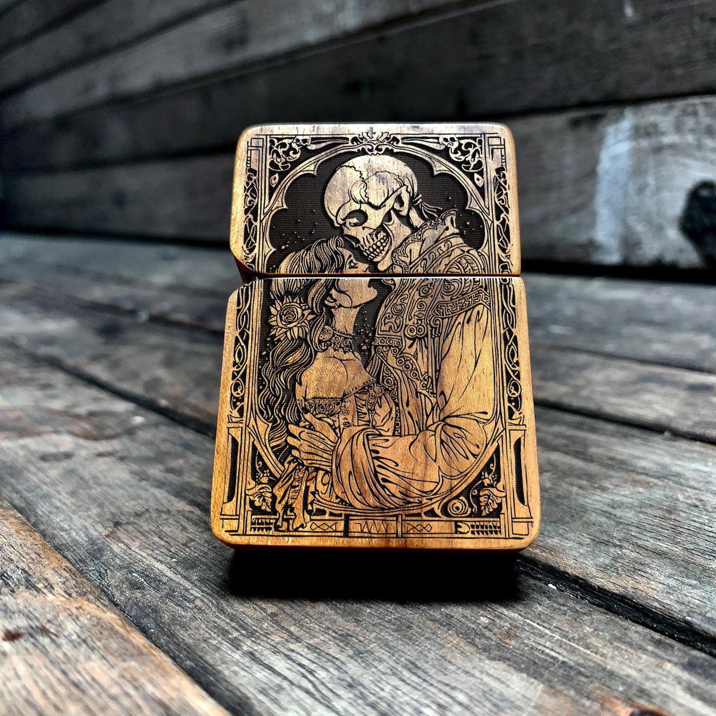 The Lover Javanese Teakwood Engraved Lighter