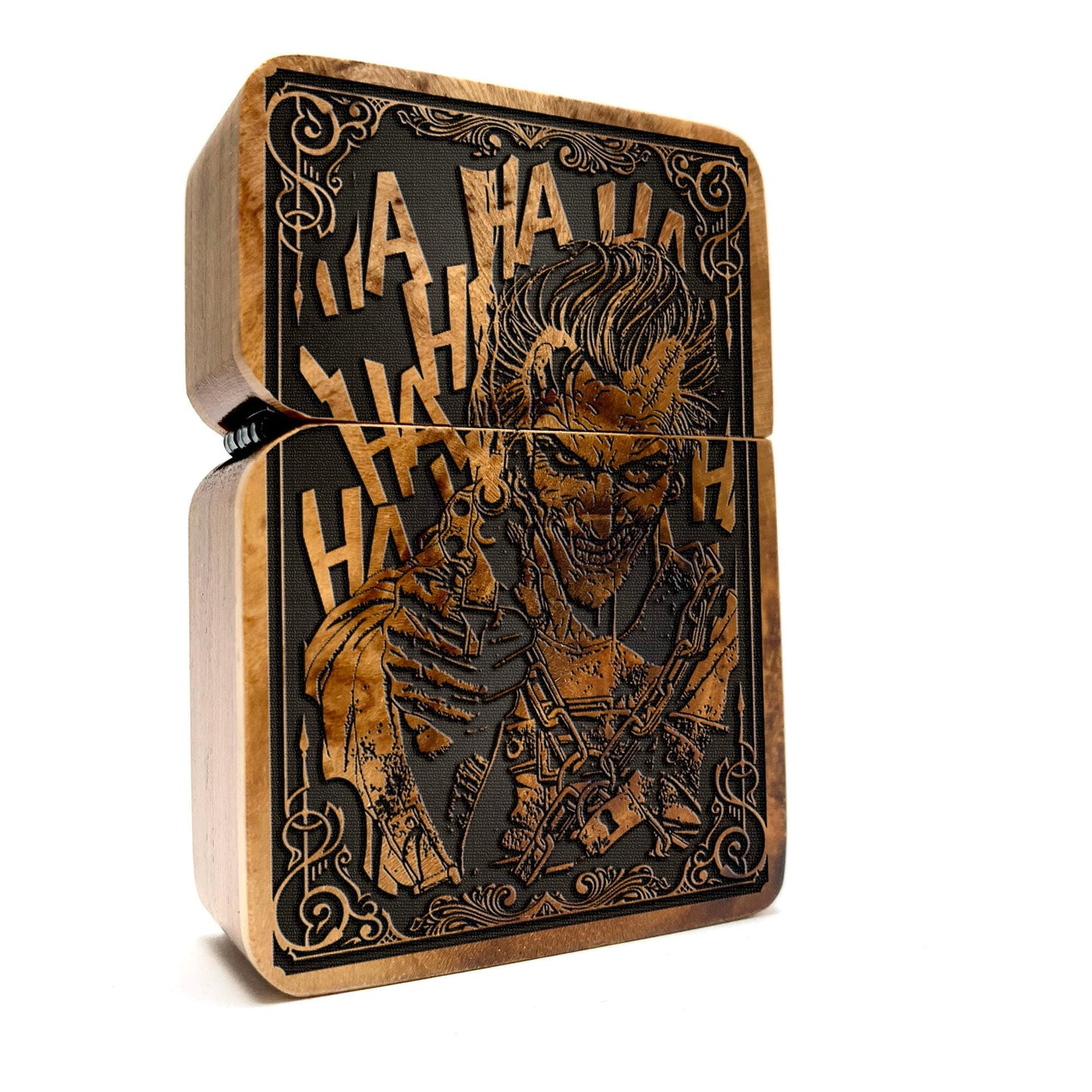 Trickster Java Teakwood Engraved Lighter