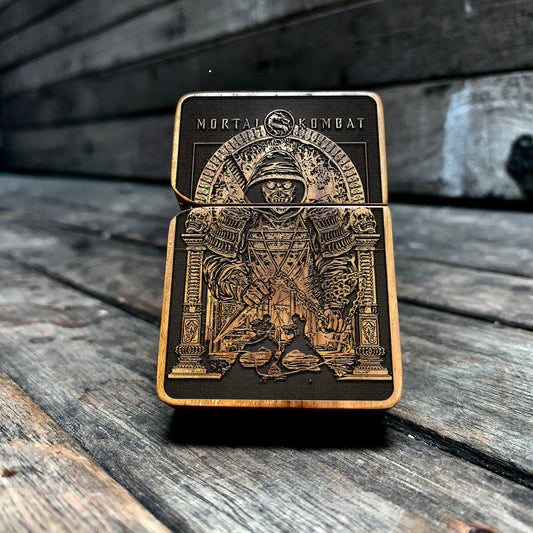 Scorpion Mortal Kombat Engraved Wooden Lighters, Personalized Birthday Gift