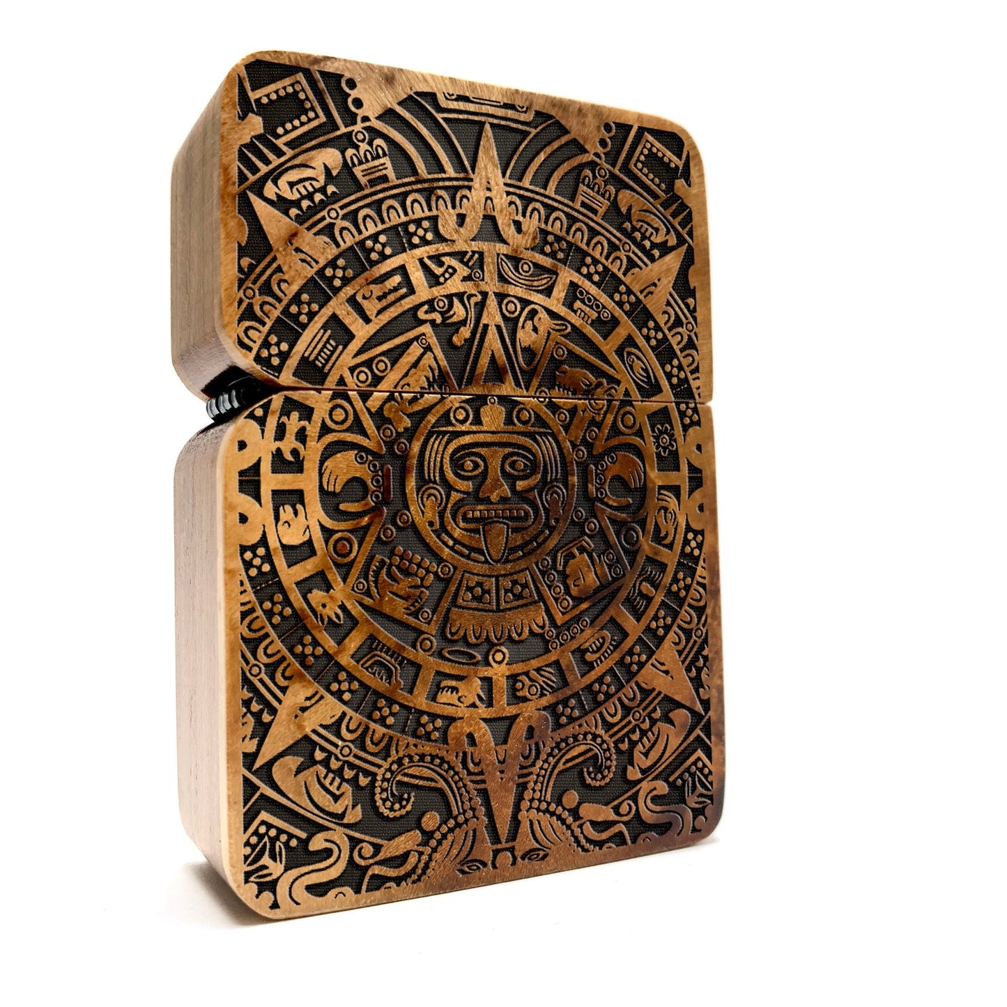 ENGRAVED LIGHTER, Windproof lighter With Wood cover, Cigar Lighter, Lighter Case, Lighter Sleeve, Lighter Holder, Custom Lighter Mayan
